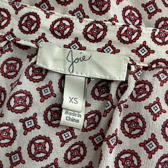 Joie Geometric Silk Printed Blouse - Picture 9 of 10